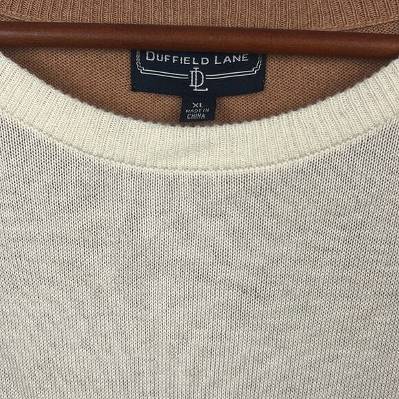 Duffield Lane XL color block longline side slit crewneck sweater - Picture 3 of 8